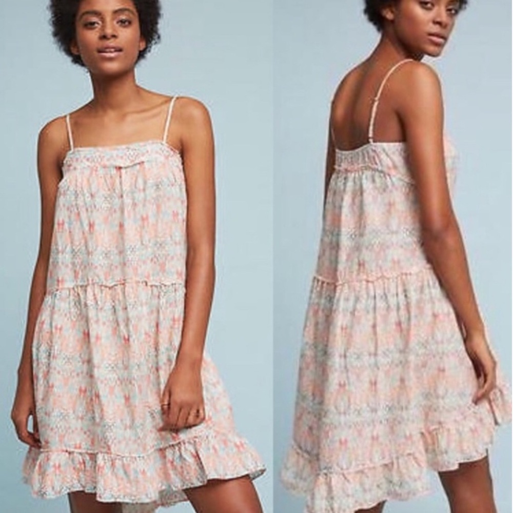 ☀️SOLD☀️ Anthropologie Saturday Sunday Cynthia Tiered Dress Light Barbie Pink S